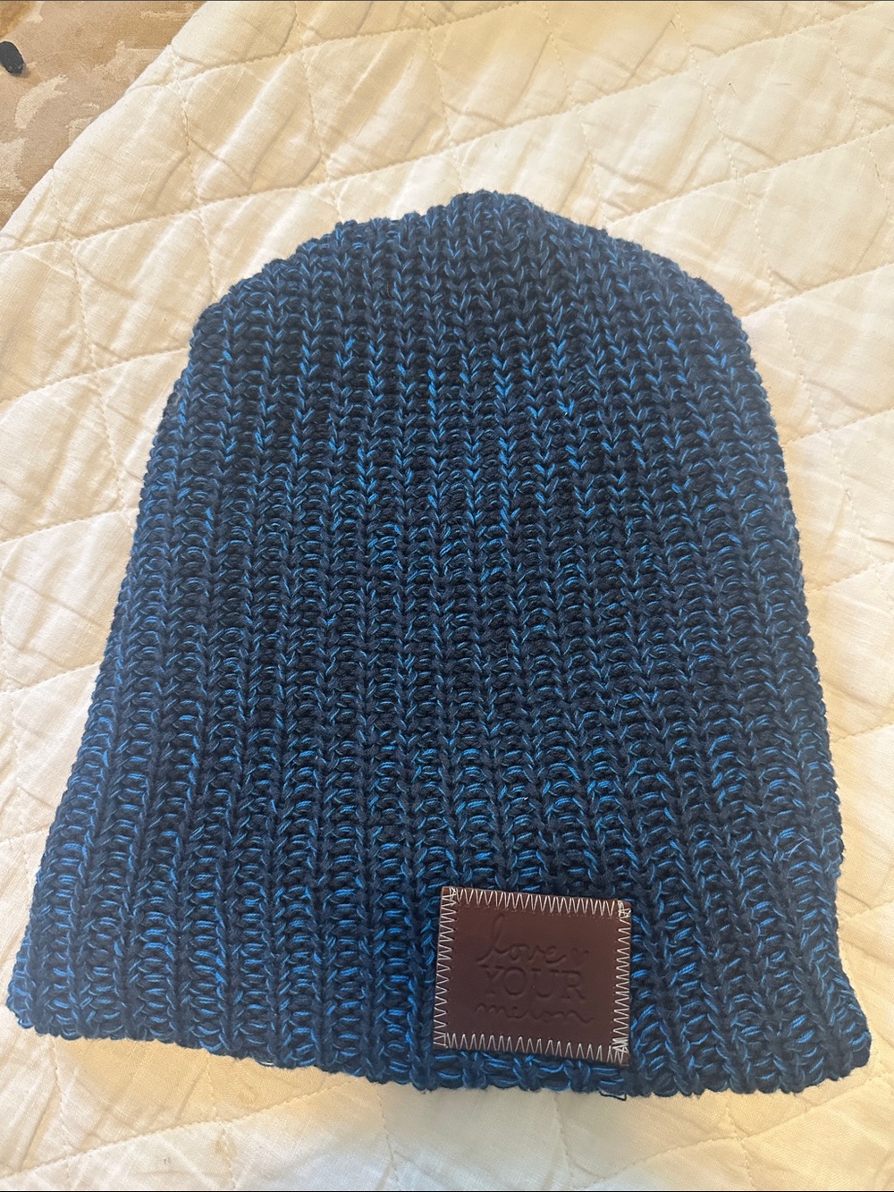 Love Your Melon Navy and Black Knit Beanie
